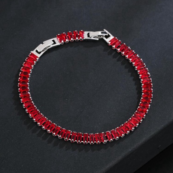 Jewelry - Women Red Fashion Statement Cubic Shiny Bracelet